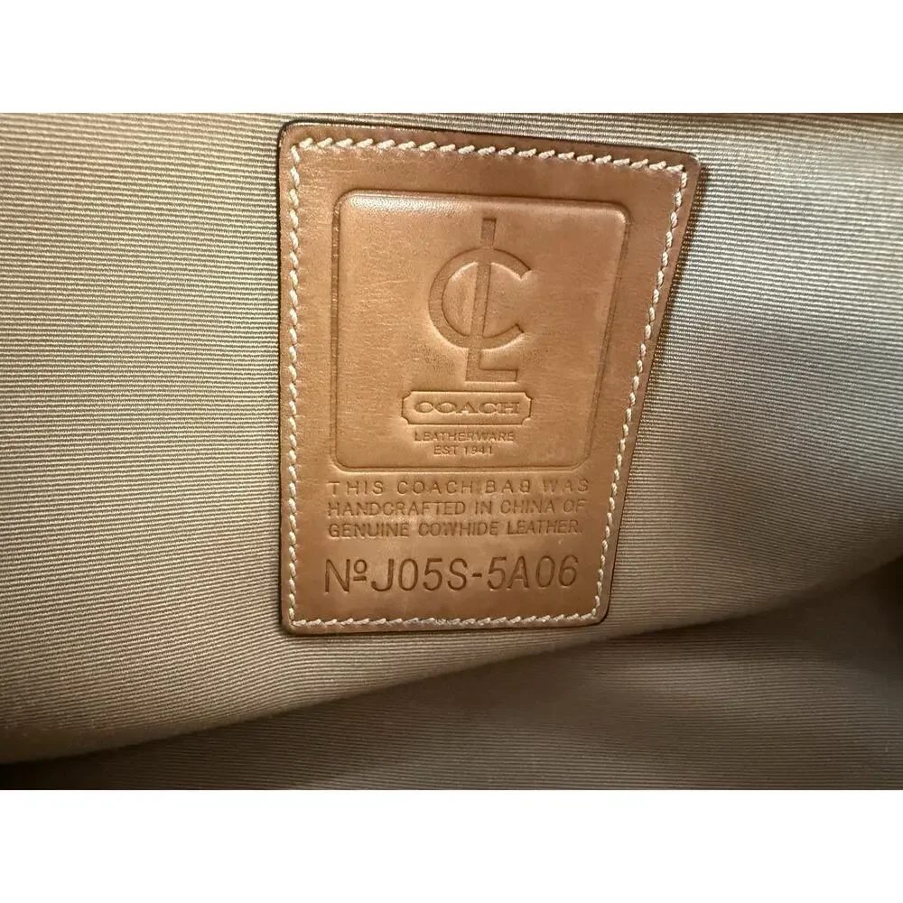 Coach Vintage Leather Messenger Bag Briefcase, Natural Color 2005 5A06